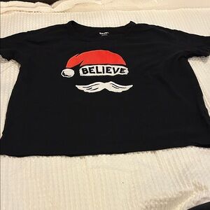 Old Navy Black Pajama Top with Santa Graphic